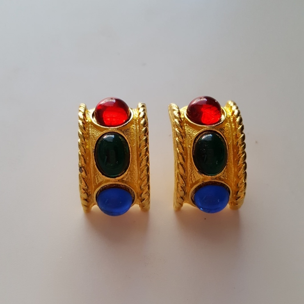 Carol Dauplaise Multi Stone Earrings